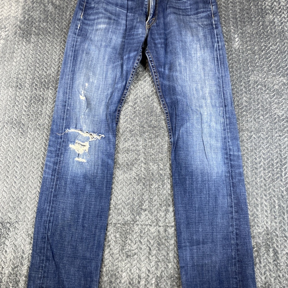 Levi's 31x32 Men's 513 Denim Slim Fit Straight Jeans - Medium Washโ Distressed